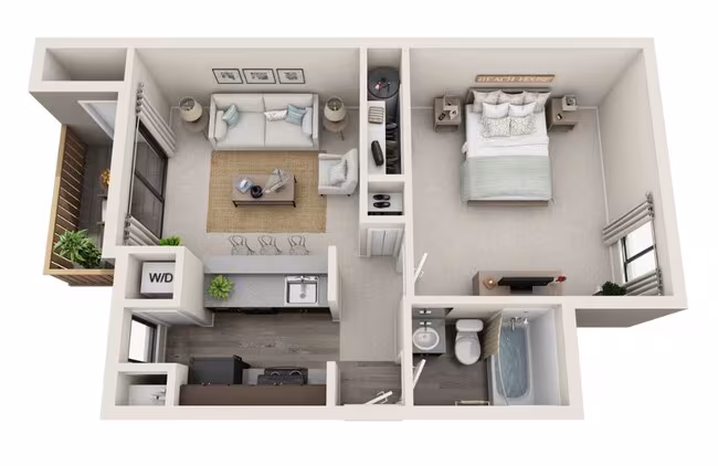 1 Bed 1 Bath A O301 floor plan